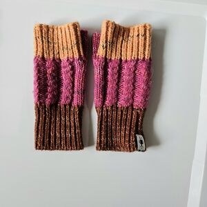 Smartwool Pink and Orange Fingerless Gloves